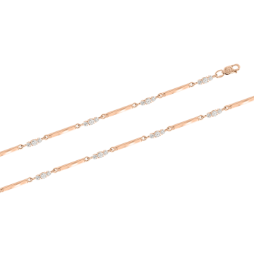 Bracelet in red gold of 585 assay value with zirconia 