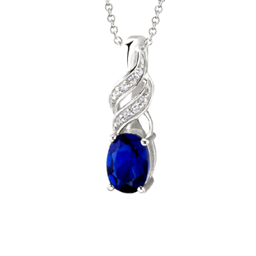 Silver pendant with cubic zirconia 