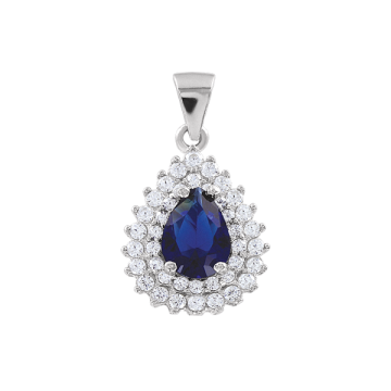 Pendants in Silver 925 - Zirconia, Sapphire HTS 