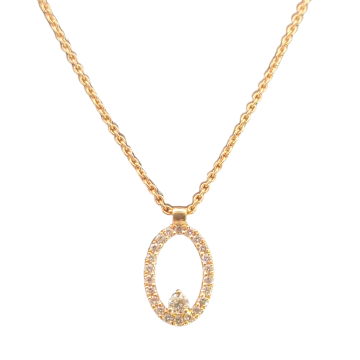 Collier aus Rotgold 585° mit  Brillanten 42 cm