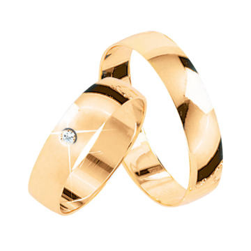 Gelbgold 585° Trauring mit Brillanten 