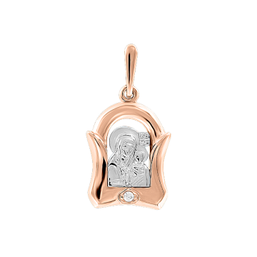 Icon pendant in red gold of 585 assay value 