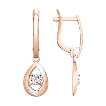 Ohrhänger aus Rotgold 585° mit Zirkonia 