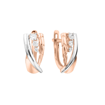 Ohrhänger aus Rotgold 585° mit Zirkonia 