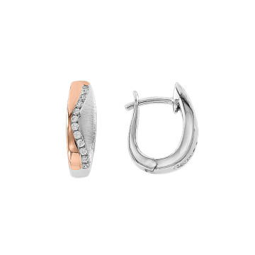 Серебряные серьги 925 пробы с фианитами, покрытые красным золотом 