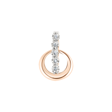 Pendant in red gold of 585 assay value with diamonds 