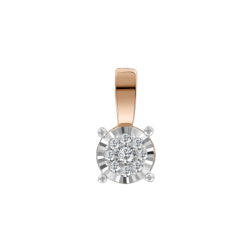 Pendant in red gold of 585 assay value with diamonds 