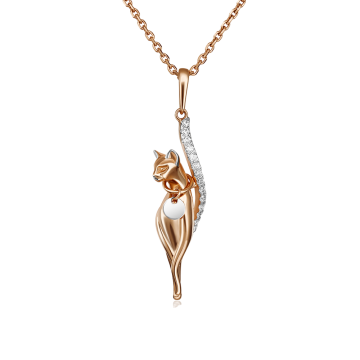 Anhänger aus Rotgold 585 mit Zirkonia 