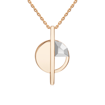Pendant in red and white gold of 585 assay value 