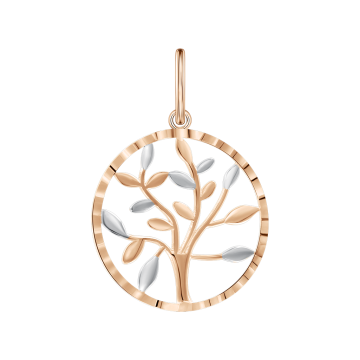 Pendant in red gold of 585 assay value 