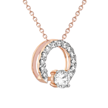 Slider-Anhänger aus russischem 585er Rotgold mit Zirkonia 