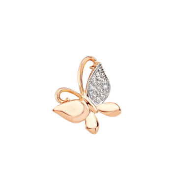 Pendant in red gold of 585 assay value with diamonds 