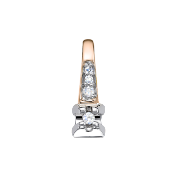 Pendant in red gold of 585 assay value with diamonds 