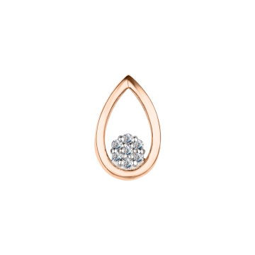 Pendant in red gold of 585 assay value with diamonds 