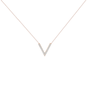 Kette aus Rotgold 585°mit Anhänger/ Zirkonia 