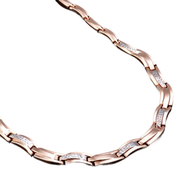 Gold-Kollier mit Diamantschliff. 
