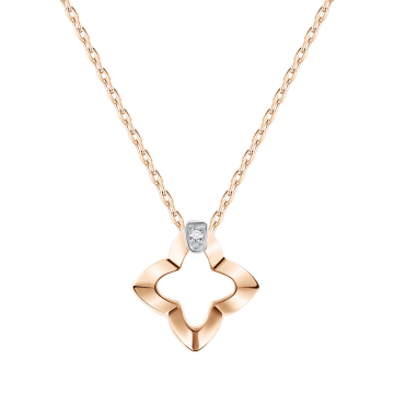 Kette aus Rotgold 585°mit Anhänger/ Zirkonia 38 cm