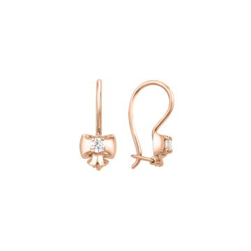 Kinder Ohrringe aus Rotgold 585° (14K) mit Zirkonia 