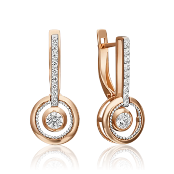 Ohrringe aus Rotgold 585° mit Zirkonia 