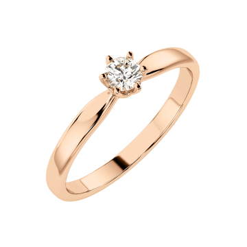 Lady´s ring in red gold of 585 assay value with diamonds 