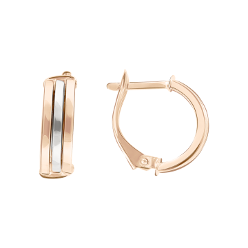 Серьги из красного и белого золота 585 пробы 