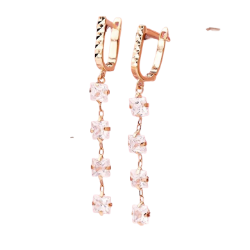 Goldohrringe 585 mit Zirkonia 