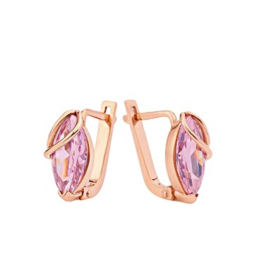 Ohrhänger aus Rotgold 585° mit Zirkonia 