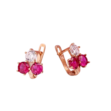Kinder Ohrringe aus Rotgold 585° (14K) mit Zirkonia 