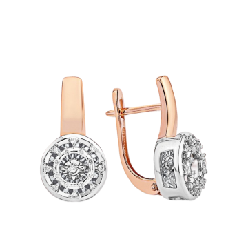 Ohrringe aus Rotgold 585° mit Brillanten 