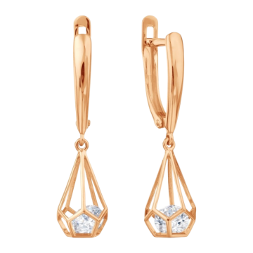 Ohrhänger aus Rotgold 585° mit Zirkonia 