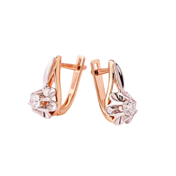 Gold Earrings with Diamonds in 585 Gold 