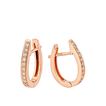 Earrings in red gold of 585 assay value with diamonds 