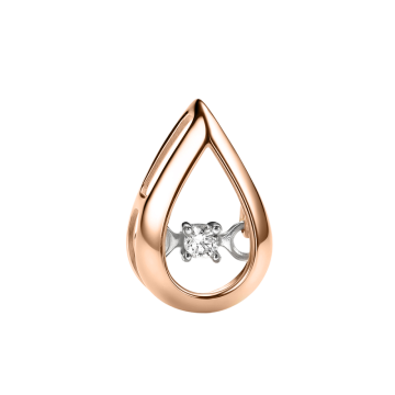 Pendant in red gold of 585 assay value with diamonds 