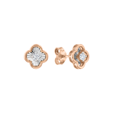 Серьги из красного золота 585 пробы с фианитами 
