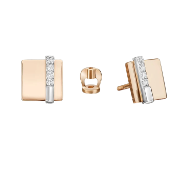 Ohrstecker aus Rotgold 585° mit Zirkonia 