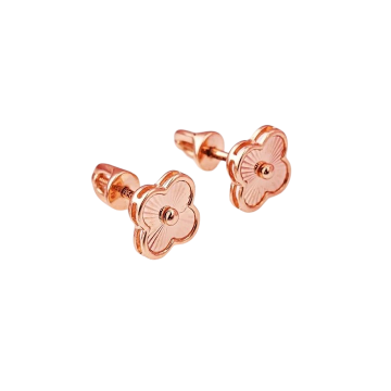 Goldohrstecker aus 585er Rotgold mit Diamantschliff 