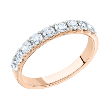 Lady´s ring in red gold of 585 assay value with diamonds 
