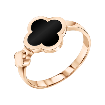 Rotgold 585° Damenring mit Emaille 