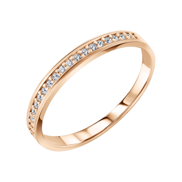 Lady´s ring in red gold of 585 assay value with zirconia 