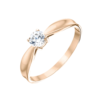 Lady´s ring in red gold of 585 assay value with zirconia 