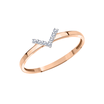 Damenring aus Rotgold 585° mit Zirkonia 