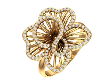 Damenring aus Rotgold 585° mit Zirkonia 