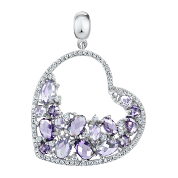 Silver pendant with cubic zirconia 