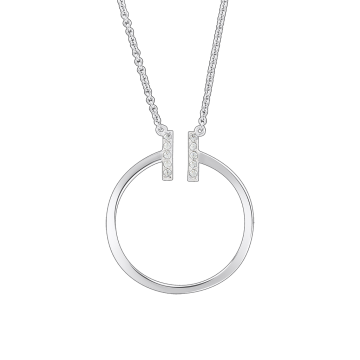 Collier aus 925er Sterling Silber, Zirkonia, 