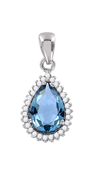 Silver pendant with cubic zirconia 