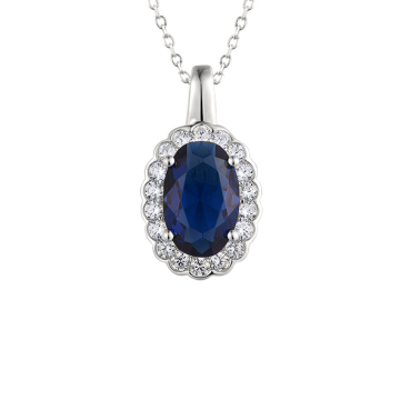 Silver pendant with cubic zirconia 