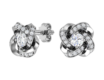 Silver earrings with zirconia 