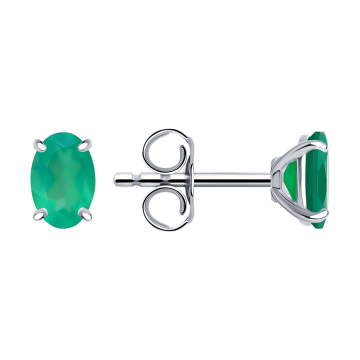 Серебряные серьги 925 пробы с агатами и фианитами 