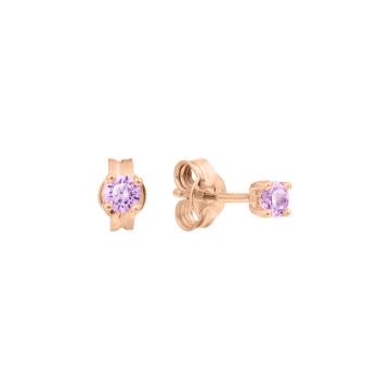 Kinder Ohrstecker aus Rotgold 585° mit Zirkonia 