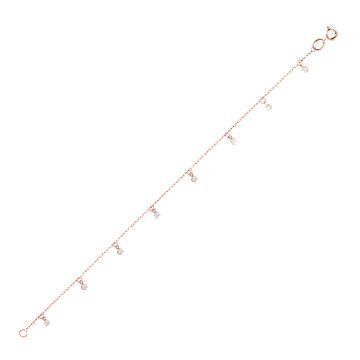 Fuß kette aus Rotgold 585° mit Zirkonia 